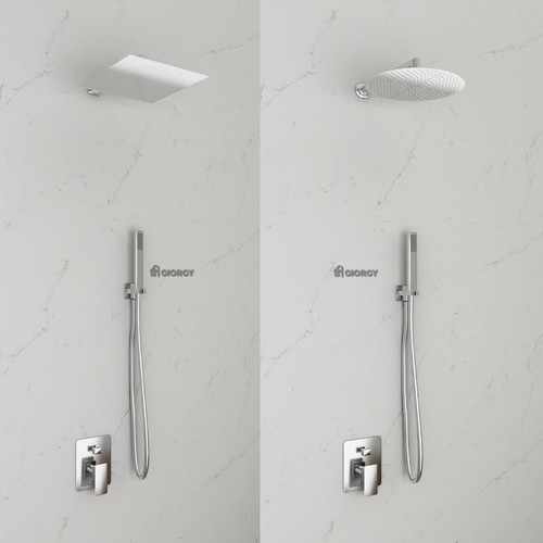 Kit doccia soffione inox slim - soffione,